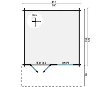 Gartenhaus Stian 400x540 cm